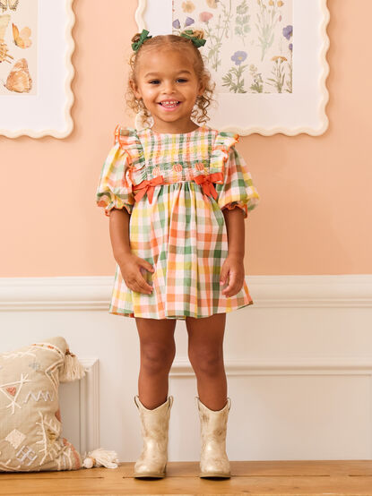October Plaid Baby Dress - TULLABEE