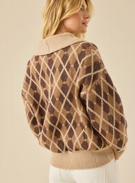 Karla Argyle Oversized Cardigan Detail 5 - TULLABEE