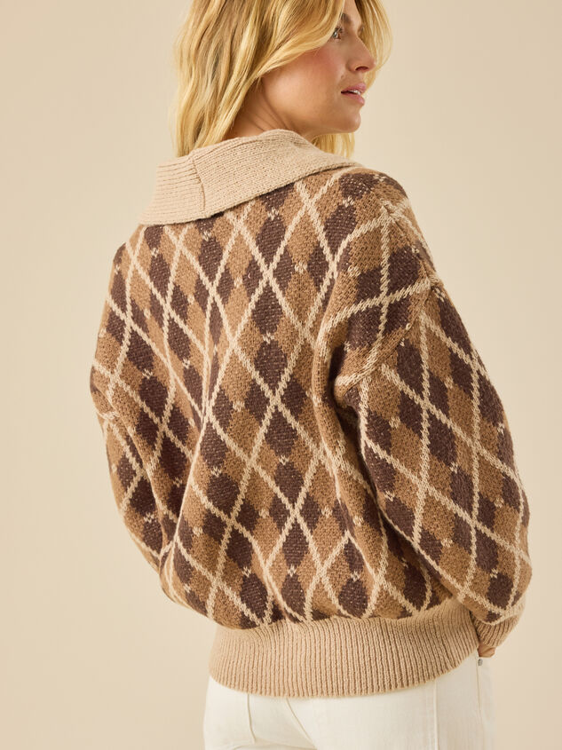 Karla Argyle Oversized Cardigan Detail 5 - TULLABEE
