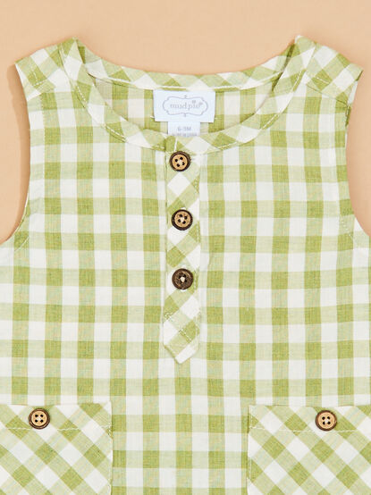 Buddy Gingham Romper by Mud Pie - TULLABEE