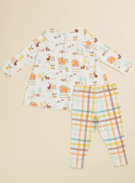 Alpaca Farm Top and Plaid Pants Set Detail 3 - TULLABEE