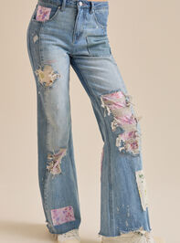 Eloise Patchwork Jeans Detail 3 - TULLABEE