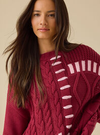 Cierra Cable Whipstitch Sweater Detail 4 - TULLABEE