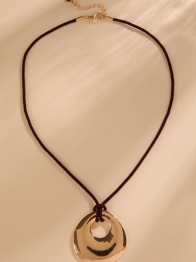 Open Circle Cord Charm Necklace Detail 2 - TULLABEE