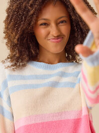 Kiera Multi Stripe Sweater Detail 2 - TULLABEE