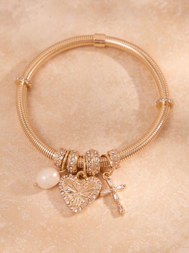 Ribbed Stretch Charm Bracelet Detail 2 - TULLABEE