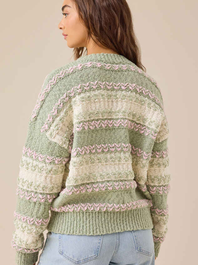 Katherine Textured Stripe Sweater Detail 5 - TULLABEE