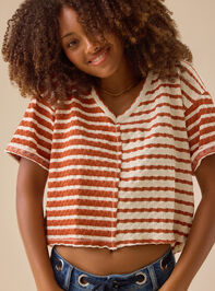 Vala Striped Knit Top Detail 3 - TULLABEE
