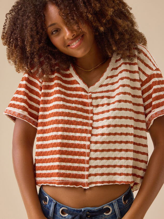 Vala Striped Knit Top Detail 3 - TULLABEE