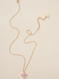 Pink Glitz Cross Necklace Detail 2 - TULLABEE