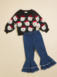 Santa Face Toddler Sweater Detail 4 - TULLABEE