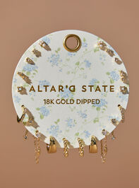 18k Gold Dipped Floral Print Earring Pack - TULLABEE