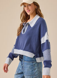 Beth Crop Mixed Media Pullover Detail 3 - TULLABEE