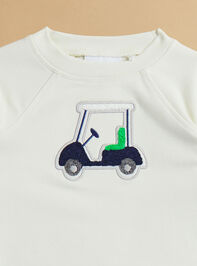 Golf Cart Sweatshirt and Short Set Detail 2 - TULLABEE