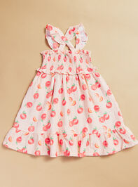 Ellen Peach Smocked Dress Detail 2 - TULLABEE