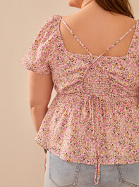 Ami Crossback Floral Babydoll Top Detail 6 - TULLABEE