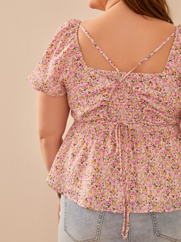 Ami Crossback Floral Babydoll Top Detail 6 - TULLABEE