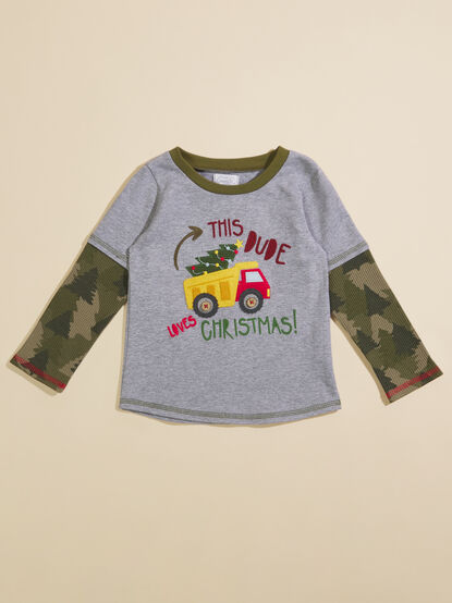 Dude Loves Christmas Top by Mud Pie - TULLABEE