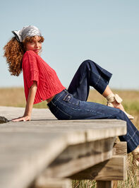 Emma Cable Cropped Sweater - TULLABEE