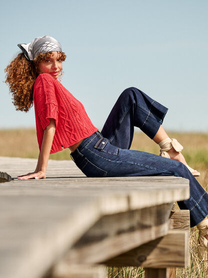 Emma Cable Cropped Sweater - TULLABEE