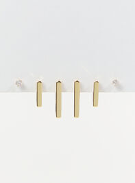 18K Gold Mini Rectangle Hoop Earring Pack - TULLABEE