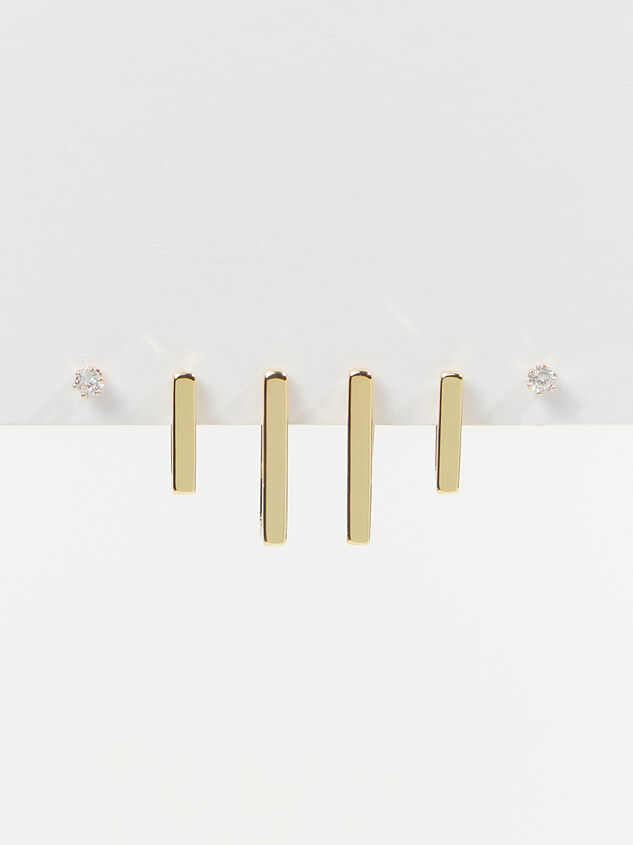 18K Gold Mini Rectangle Hoop Earring Pack - TULLABEE