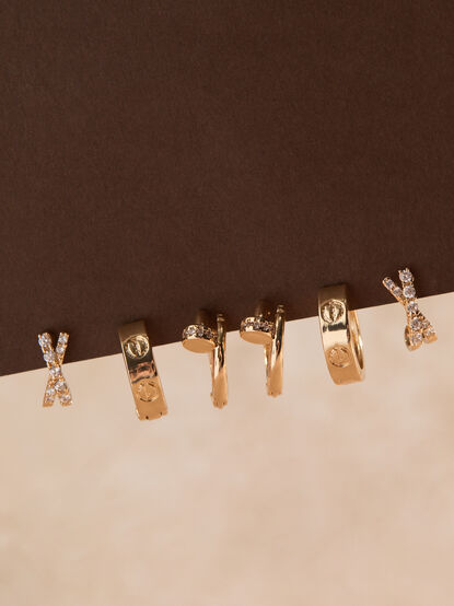 18K Gold Wrapped Nail Earring Set - TULLABEE