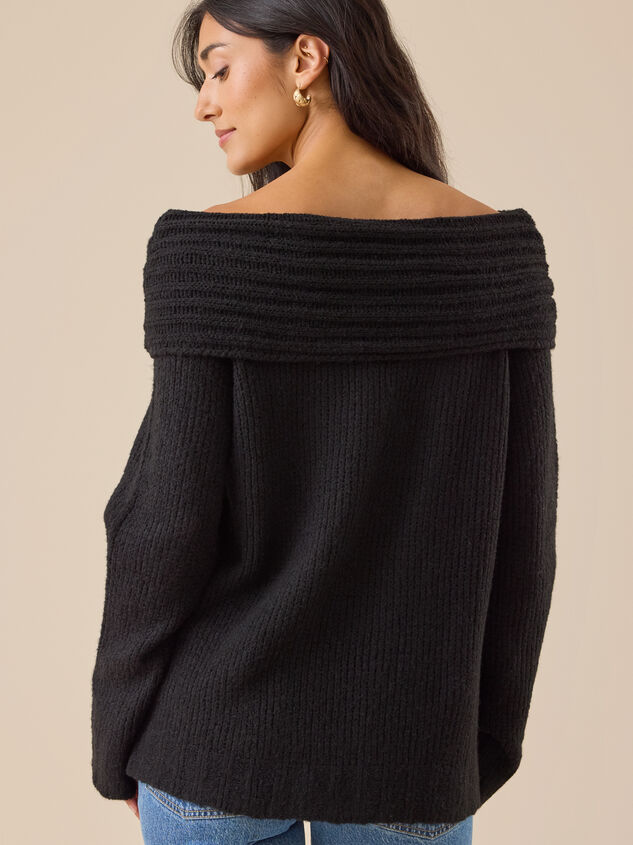 Sylvia Off Shoulder Sweater Detail 3 - TULLABEE