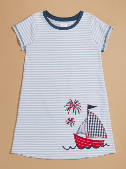Sailboat Striped Dress by Mudpie - TULLABEE