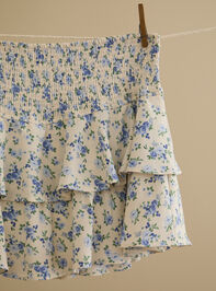 Gracelynn Smocked Floral Skort Detail 2 - TULLABEE