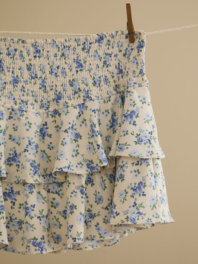 Gracelynn Smocked Floral Skort Detail 2 - TULLABEE
