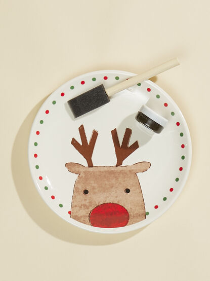 Reindeer Handprint Plate by MudPie - TULLABEE