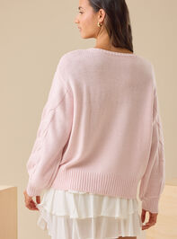 Scarlett 3D Braided Bow Sweater Detail 4 - TULLABEE
