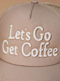 Let's Go Get Coffee Trucker Hat Detail 2 - TULLABEE
