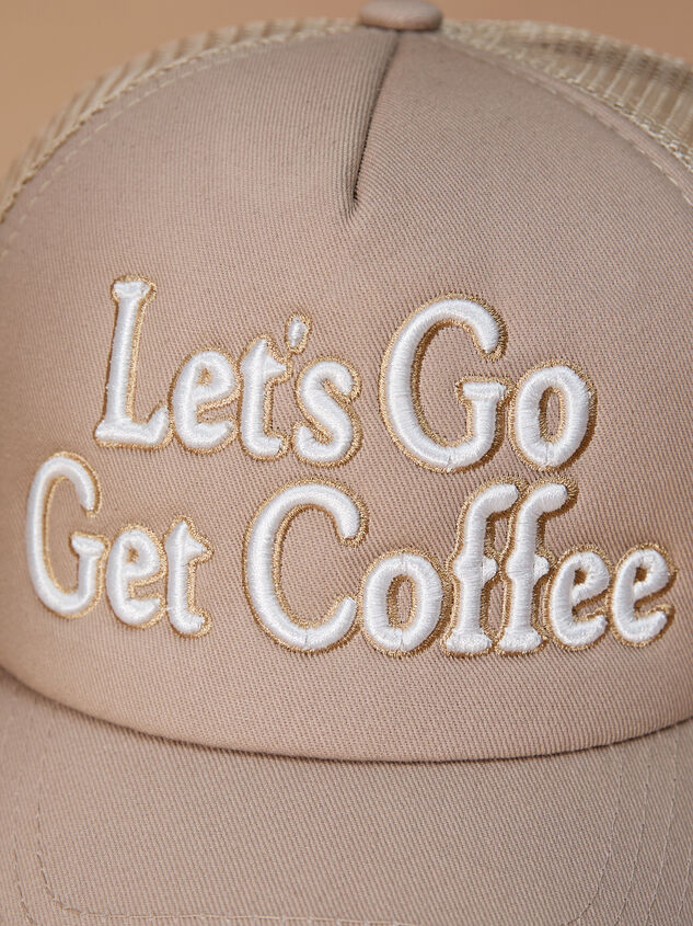 Let's Go Get Coffee Trucker Hat Detail 2 - TULLABEE
