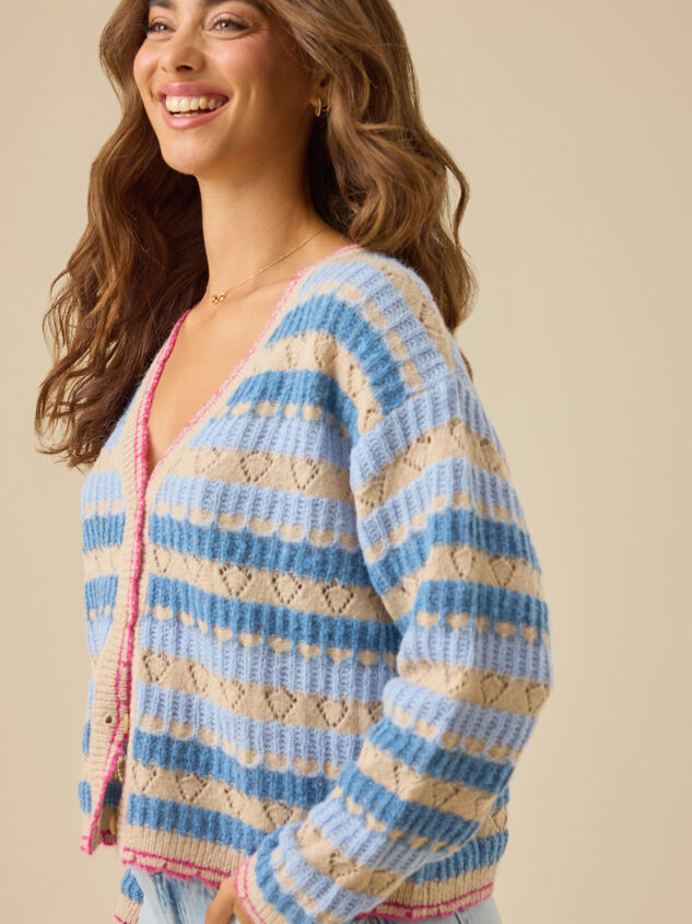 Hagen Striped Cardigan Detail 4 - TULLABEE