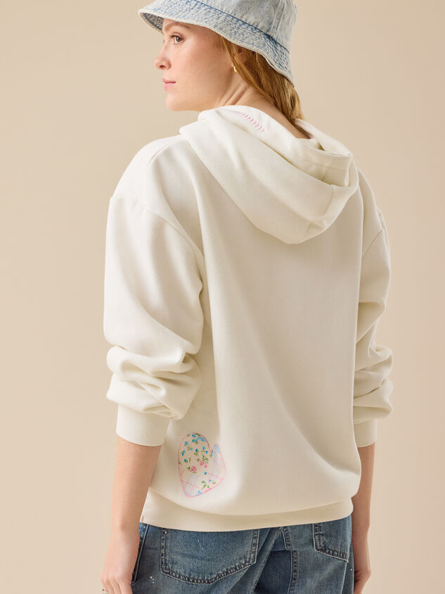 Heart Patchwork Hoodie Detail 6 - TULLABEE
