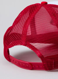 Tis So Sweet Strawberry Trucker Hat Detail 3 - TULLABEE