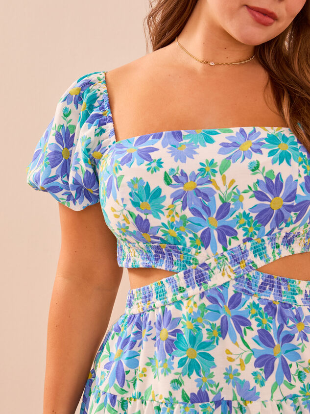 Coco Floral Mini Dress Detail 3 - TULLABEE