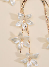 Pearl Floral Dangle Earring Detail 2 - TULLABEE