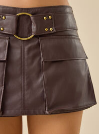 Jane Vegan Leather Skort Detail 2 - TULLABEE