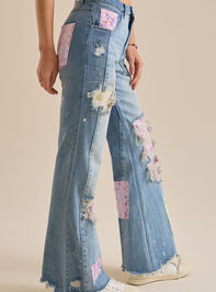 Eloise Patchwork Jeans Detail 5 - TULLABEE