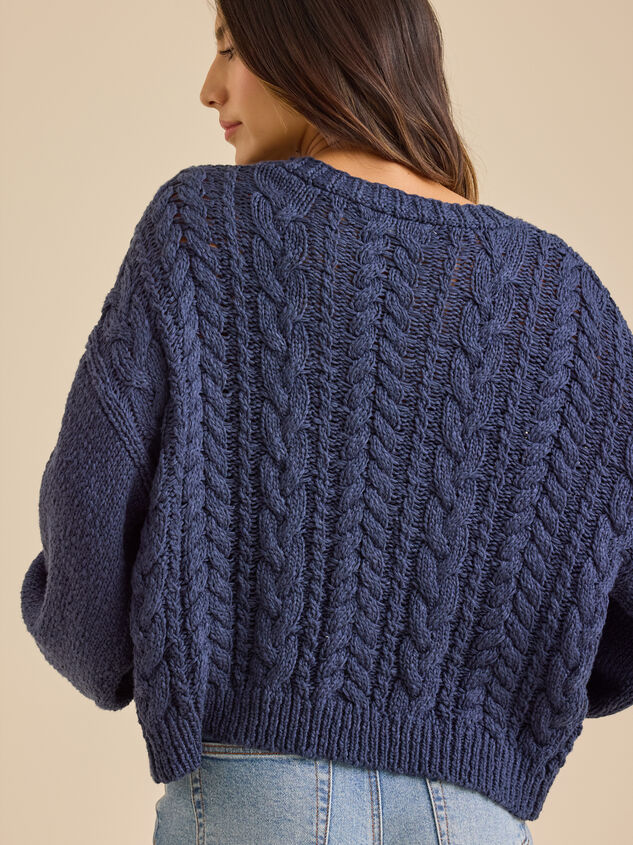 Dani Cable Tie Front Sweater Detail 4 - TULLABEE