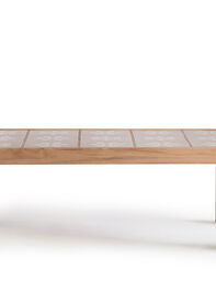 Audrey Wood Coffee Table Pink and Cream - TULLABEE