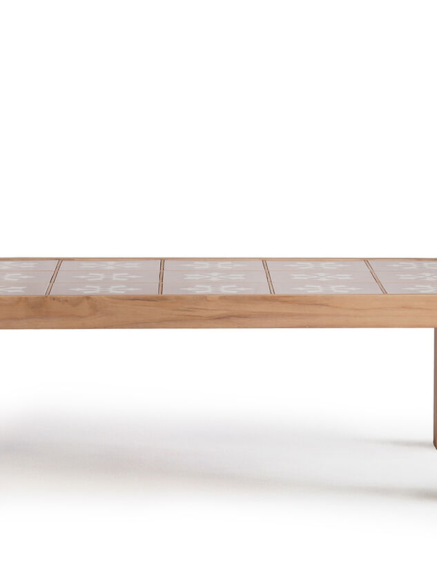Audrey Wood Coffee Table Pink and Cream - TULLABEE