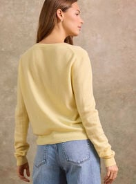 Marigold Cashmere Crew Neck Sweater Detail 6 - TULLABEE
