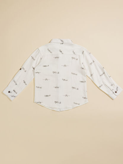 Michael Airplane Toddler Button-Down by Me + Henry - TULLABEE