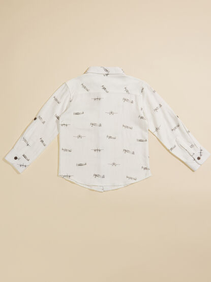 Michael Airplane Toddler Button-Down by Me + Henry - TULLABEE