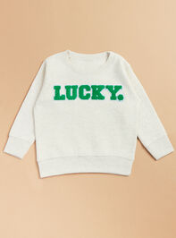 Riley Lucky Patch Sweatshirt Detail 2 - TULLABEE