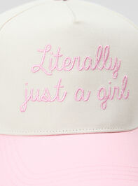 Literally Just a Girl Trucker Hat Detail 2 - TULLABEE